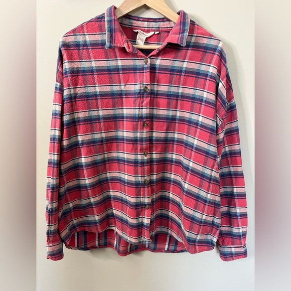 Sundance Flannel Plaid Blue Pink Button Up Size XL - Picture 1 of 6